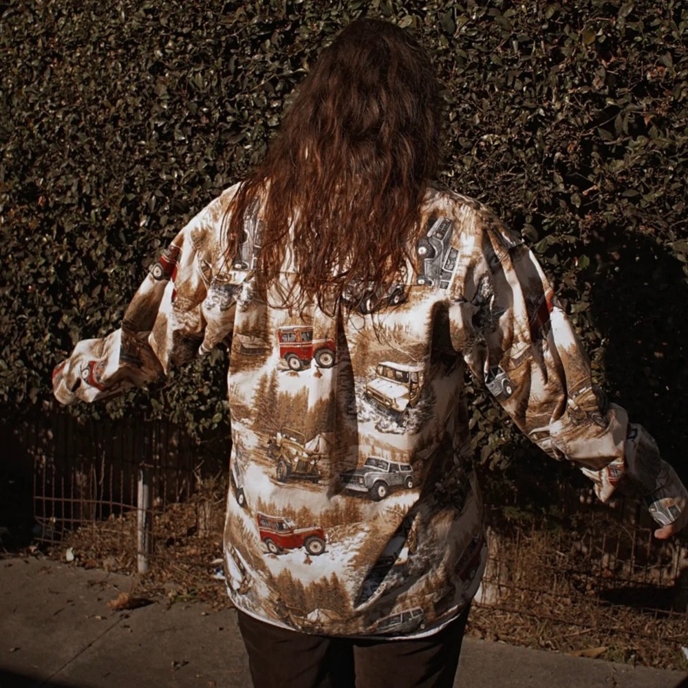 Vintage Jeep Novelty Print Button Up (Unisex) Clearwater Outfitters